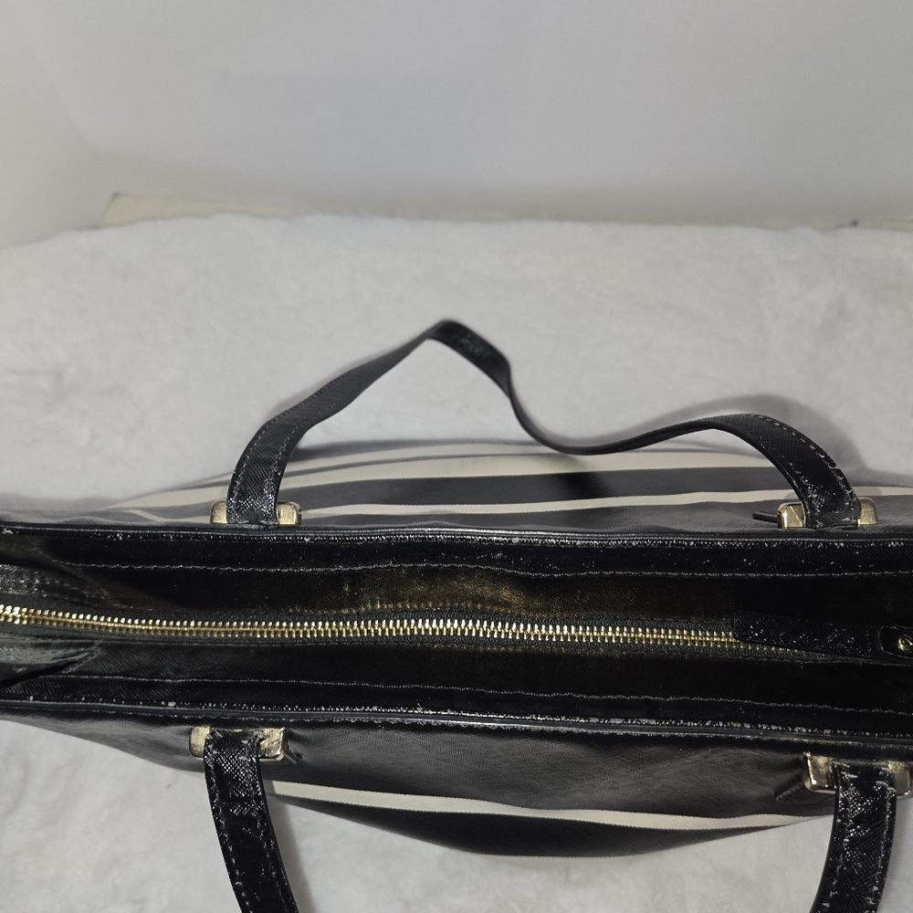 Kate Spade Black and Cream Striped Tote Bag - Picture 3 of 16